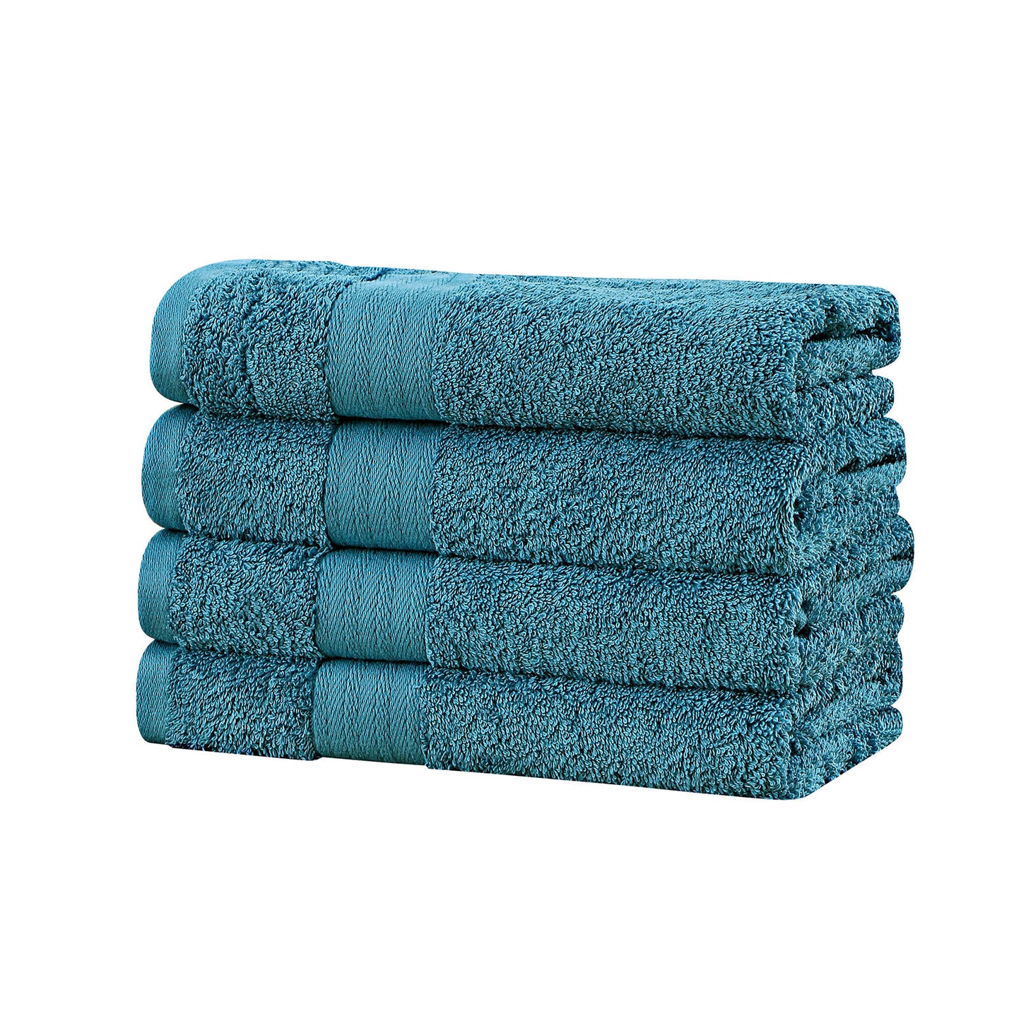 Linenland Bath Towel 4 Piece Cotton Hand Towels Set - Blue - BM House & Garden