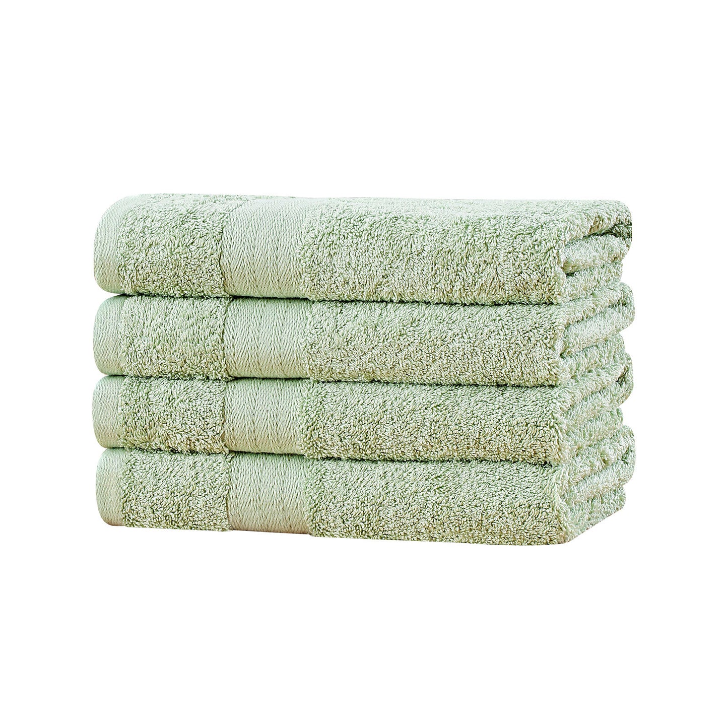 Linenland Bath Towel 4 Piece Cotton Hand Towels Set - Sage Green - BM House & Garden
