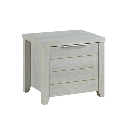 Bedside Table 2 drawers Storage Table Night Stand MDF in White Ash - BM House & Garden