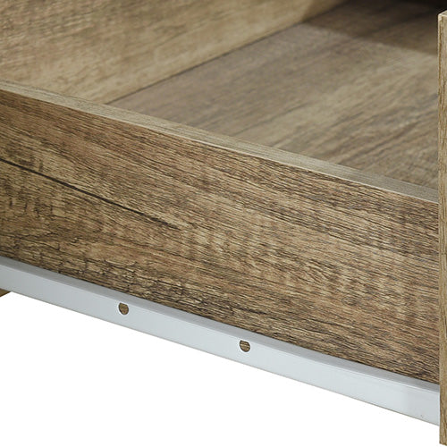 TV Cabinet 3 Storage Drawers with Shelf Natural Wood like MDF Entertainment Unit in Oak Colour - BM House & Garden