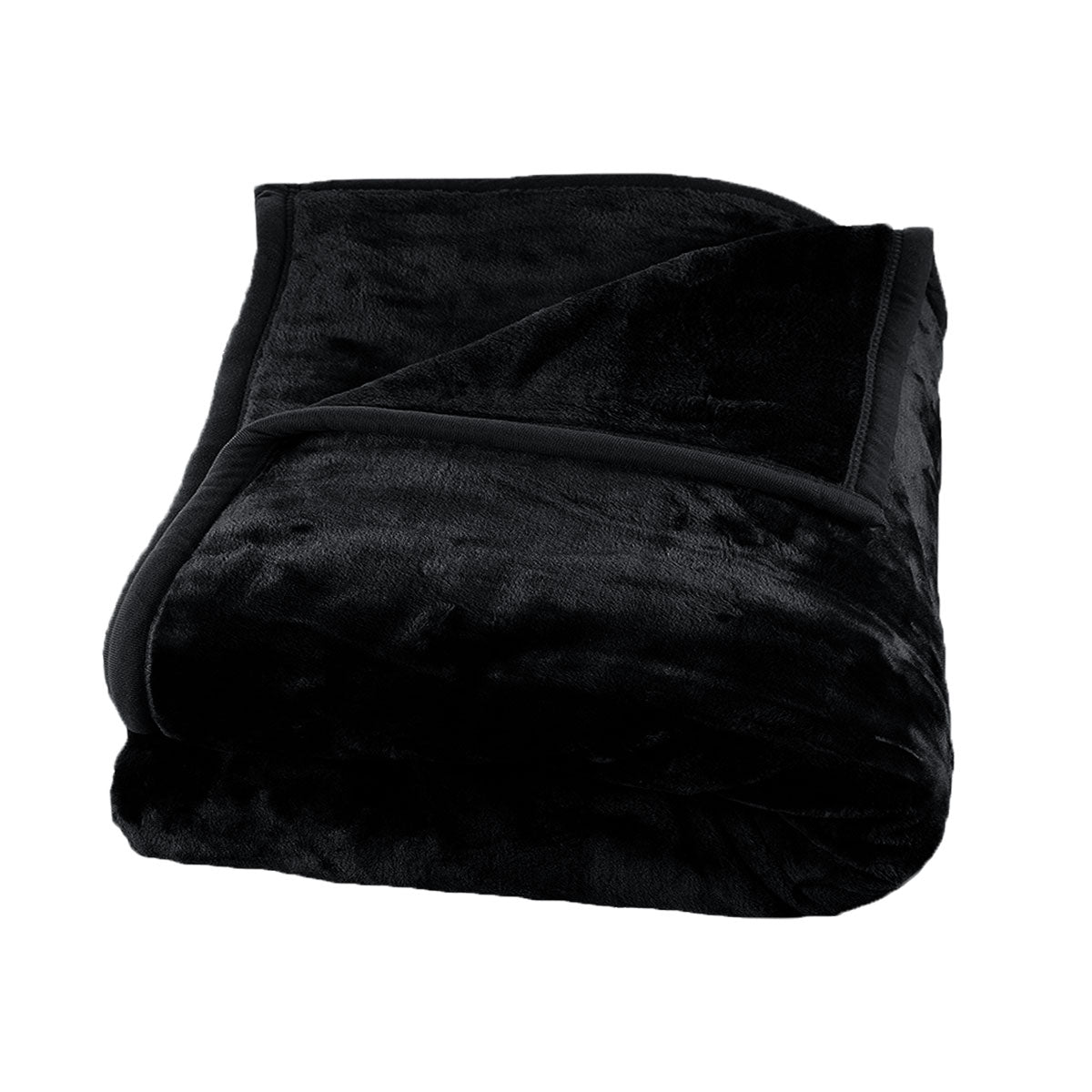 1000GSM Luxury Quality 2 Ply Mink Blanket Black 200 x 240 cm - BM House & Garden