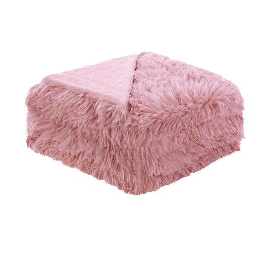 Hotel Living Soft Shaggy Long Hair Blanket King Pink - BM House & Garden