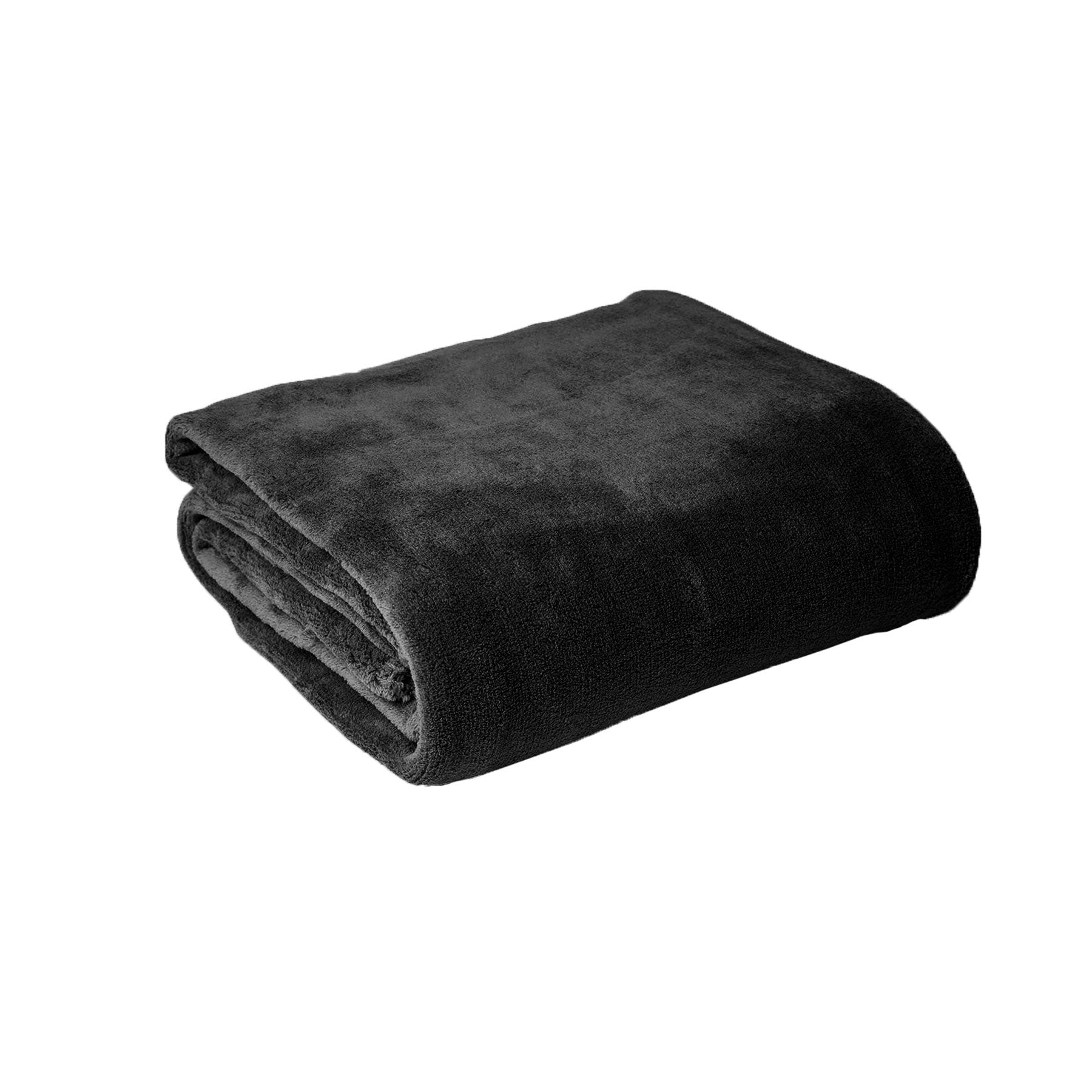 Hotel Living Super Soft Coral Fleece Blanket Single Charcoal - BM House & Garden