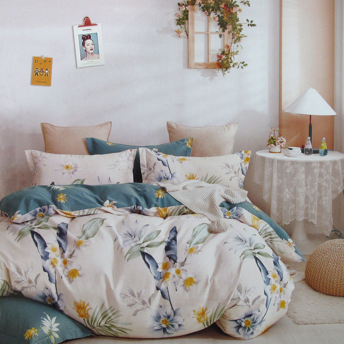 Chloe Home 100% Cotton Reversible Quilt Cover Set King - BM House & Garden