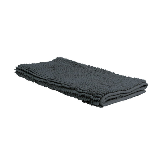 Chenille Toggle Bath Mat 50 x 80cm Charcoal - BM House & Garden