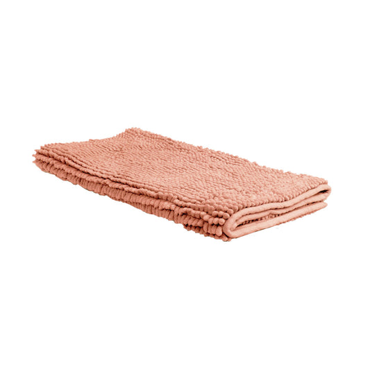 Chenille Toggle Bath Mat 50 x 80cm Coral - BM House & Garden