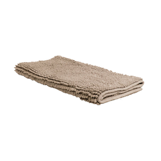 Chenille Toggle Bath Mat 50 x 80cm Taupe - BM House & Garden