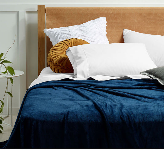 Accessorize Super Soft Blanket Single Size 160 x 240 cm Ink Blue - BM House & Garden