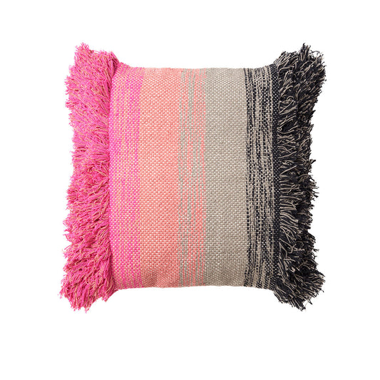 Accessorize Layne Black Dark Pink Filled Square Cushion - BM House & Garden