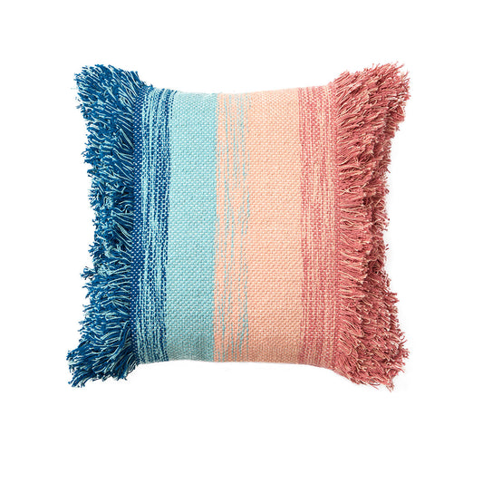 Accessorize Layne Blue Pink Filled Square Cushion - BM House & Garden