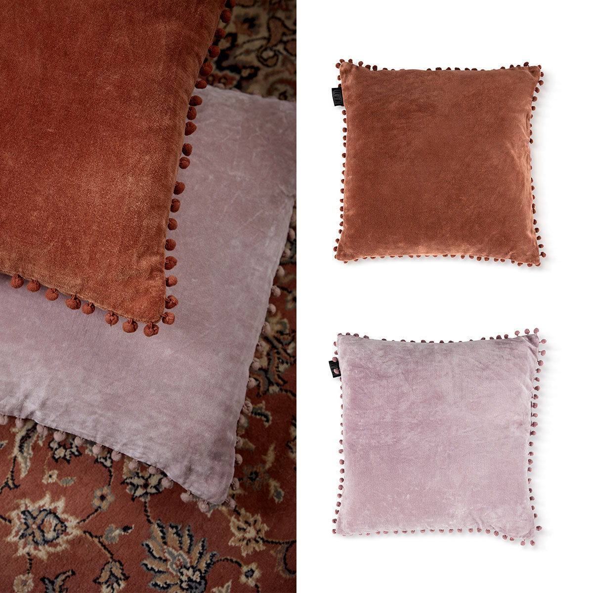 43 x 43cm Bedding House Svenja Mauve Filled Square Cushion