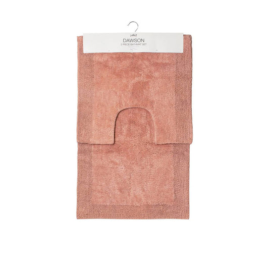 J.Elliot Home Home 2000GSM 2 Pce Dawson 100% Cotton Bath Mat Set Clay Pink - BM House & Garden