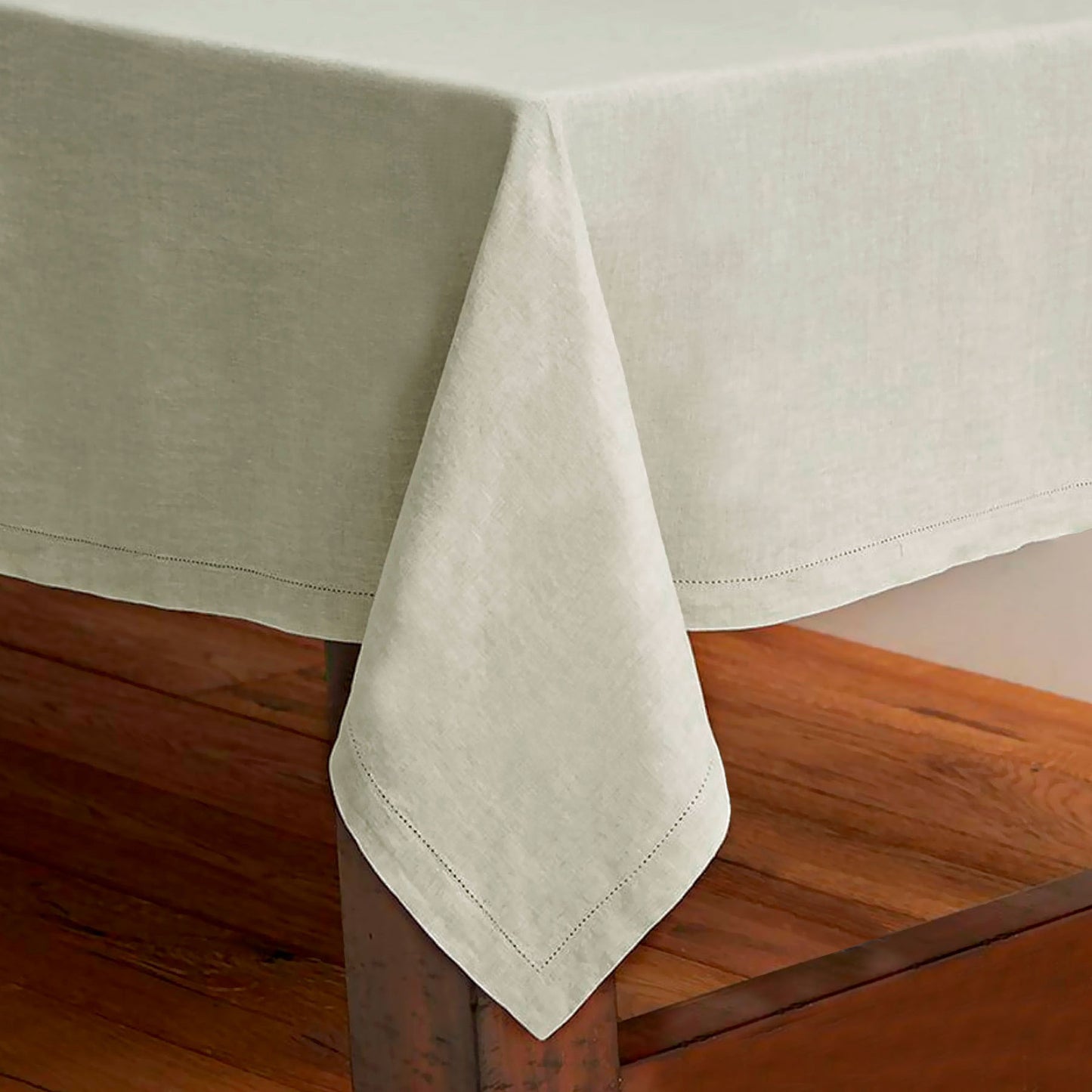 Rans Pure Cotton Hemstitch Tablecloth 180 cm Round - Beige - BM House & Garden