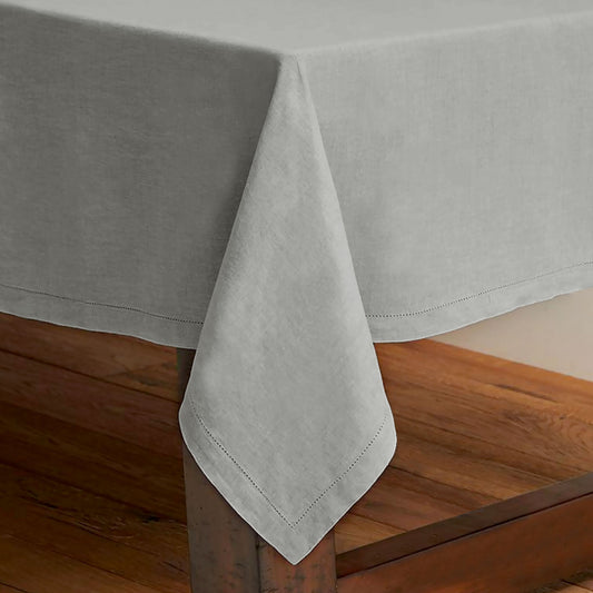 Rans Pure Cotton Hemstitch Tablecloth 180 cm Round - Grey - BM House & Garden