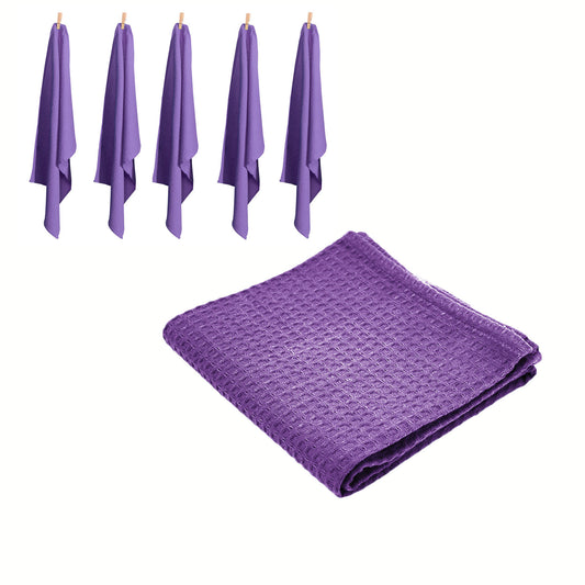 Rans Set of 6 Cotton Waffle Tea Towels 50x70 cm - Lilac (Purple) - BM House & Garden