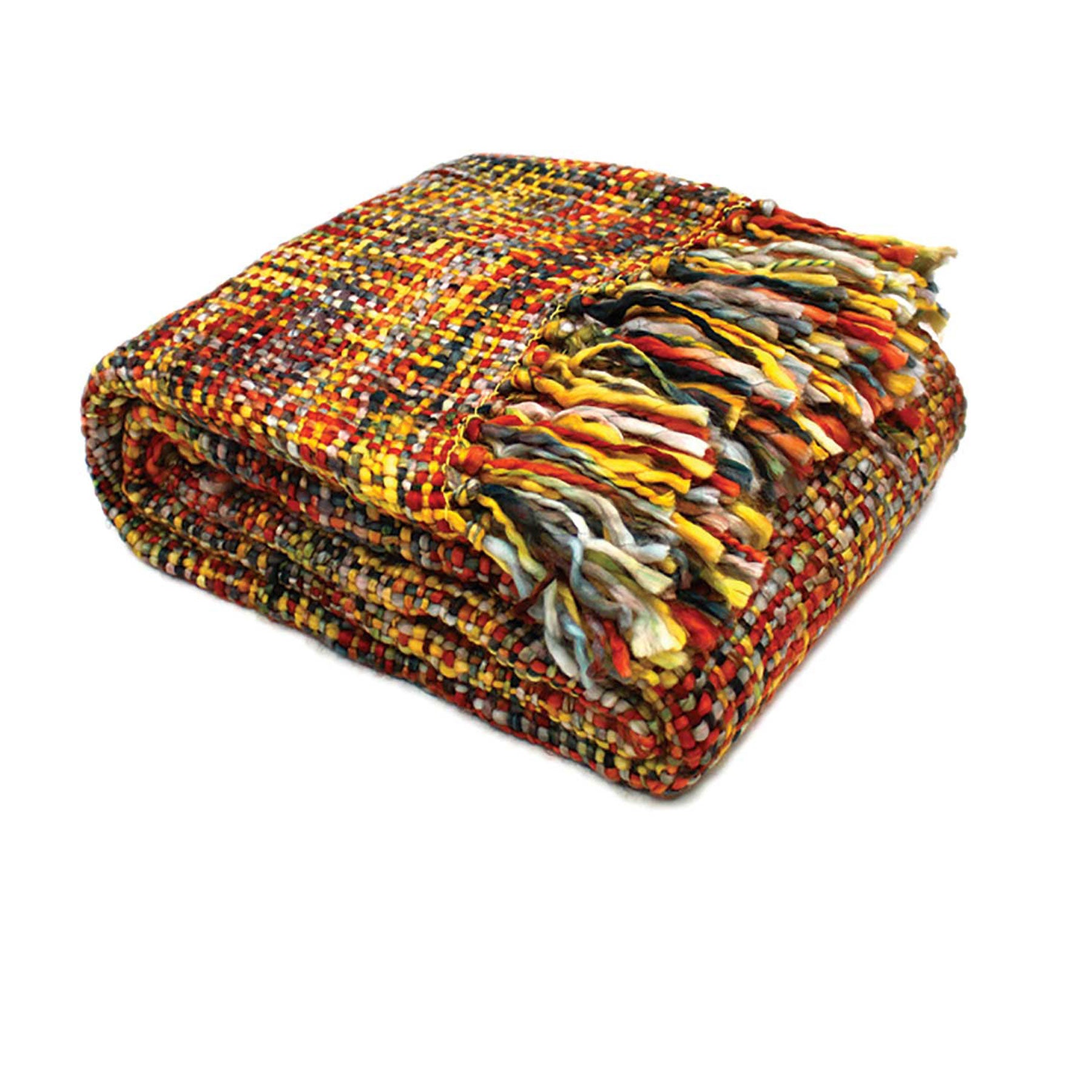 Rans Oslo Knitted Weave Throw 127x152cm - Bush Fire - BM House & Garden