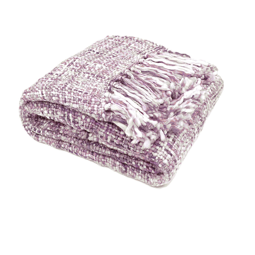 Rans Oslo Knitted Weave Throw 127x152cm - Lilac Hint - BM House & Garden