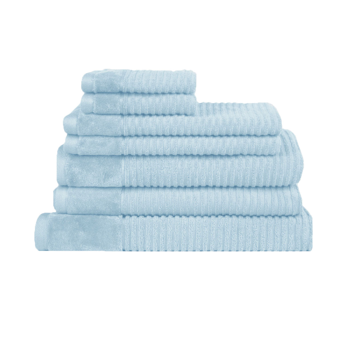 Royal Excellency 7 Piece Cotton Bath Towel Set - Baby Blue - BM House & Garden