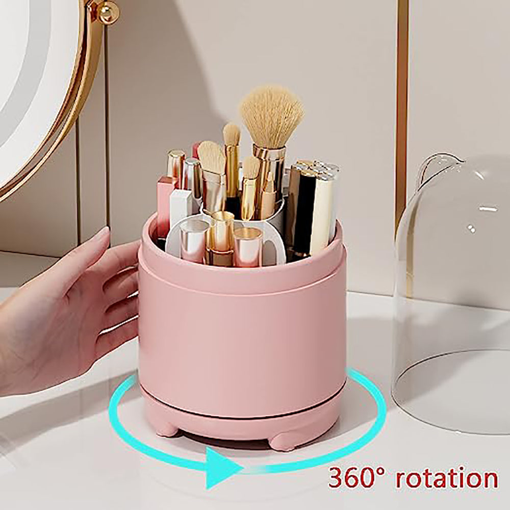 Pink 360° Rotating Makeup Brush Cosmetic Storage Box - BM House & Garden
