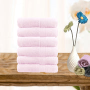 6 piece ultra light cotton face washers in baby pink - BM House & Garden