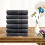 6 piece ultra light cotton face washers in charcoal - BM House & Garden