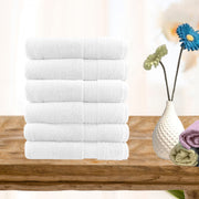 6 Piece Ultra Light White Cotton Hand Towels