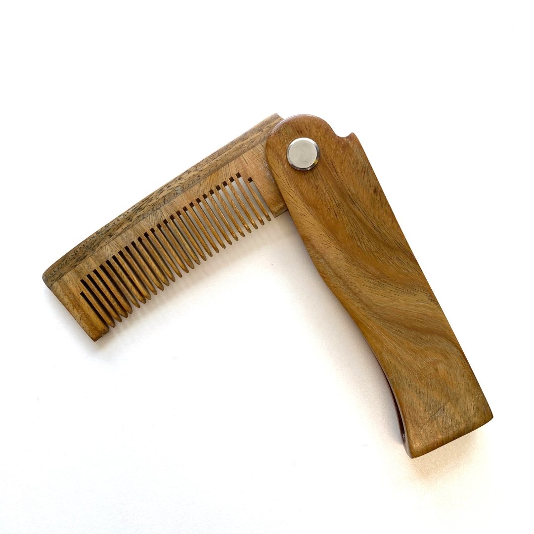 Wooden Folding Beard Comb - BM House & Garden