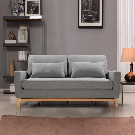 SHASA Grey Celadon 2 Seater Pull-out Sofa bed