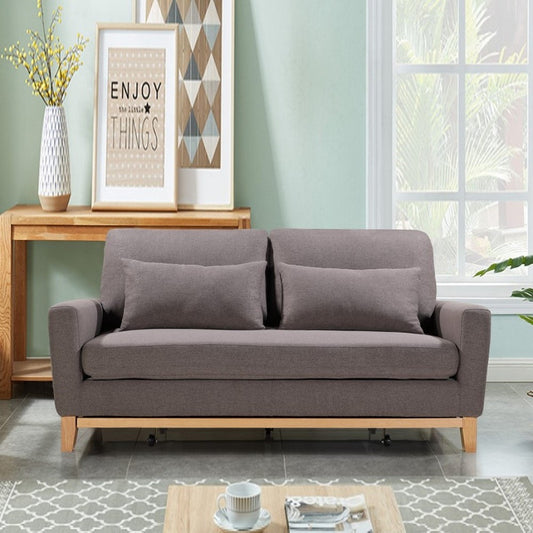 SHASA Grey Taupe 2 Seater Pull-out Sofa Bed