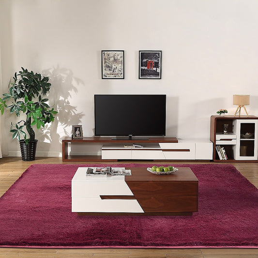230x200cm Floor Rugs Large Shaggy Rug Area Carpet Bedroom Living Room Mat - Burgundy - BM House & Garden