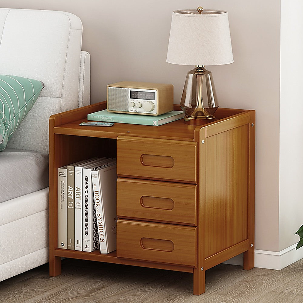 Bamboo Bedside Table Nightstand Storage Bedroom Sofa Side Stand - BM House & Garden