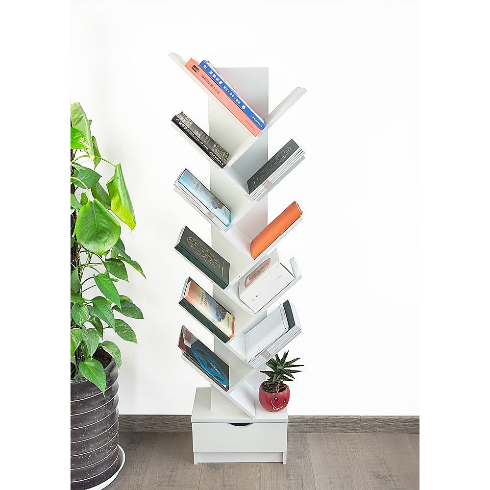 Tree Bookshelf Bookcase Book Organizer 12-Tier Multipurpose Shelf Display Racks - BM House & Garden