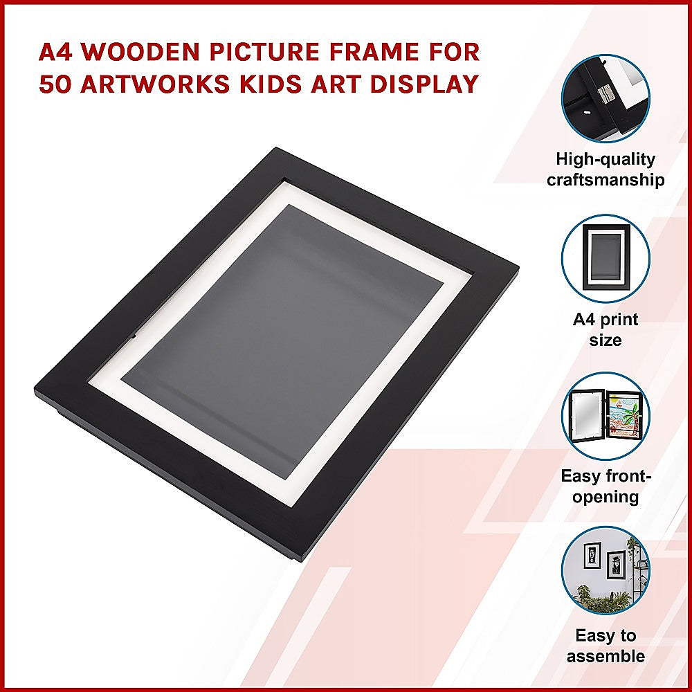 A4 Wooden Picture Frame For 50 Kids Art Display
