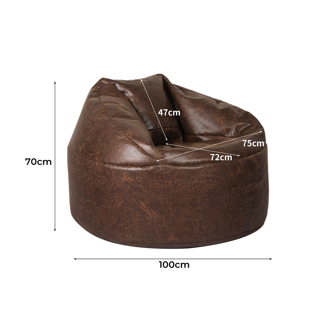 Marlow Bean Bag Chair Cover PU Indoor Home Game Lounger Seat Lazy Sofa Large - BM House & Garden